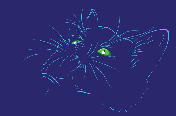 复古小猫抬头看图片下载