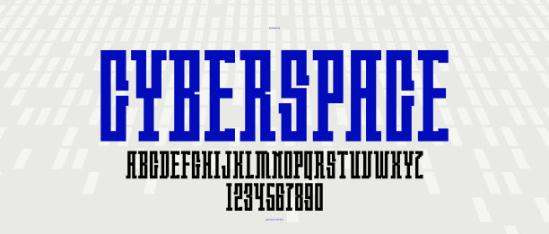技术和未来的风格显示字体的标志和海报，矢量字体在现代最小的风格，几何设计字母和数字，高科技。图片下载