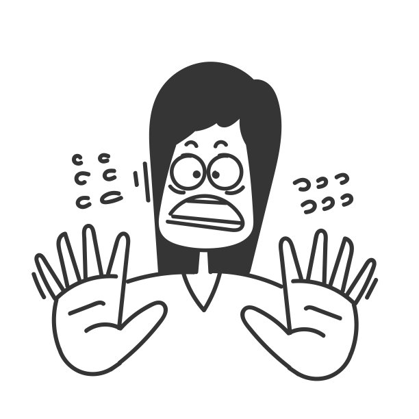 手绘涂鸦的人惊恐的脸图片下载