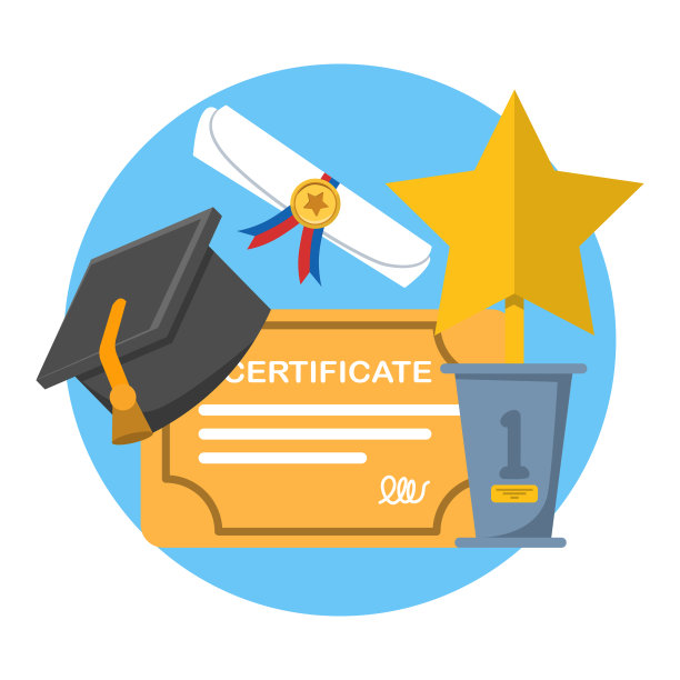 毕业证书概念。大学毕业证书，大学生毕业证书，带奖状，带邮票，带蝴蝶结。教育文凭有利于学生学习成功。图片下载