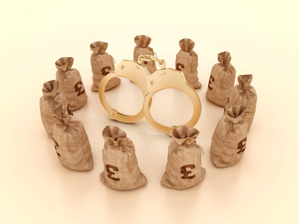 3D手铐与英镑钱袋图片下载