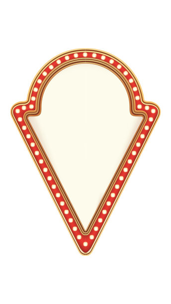 复古的广告招牌红色帐篷，白色背景上的黄金灯板。矢量图图片下载