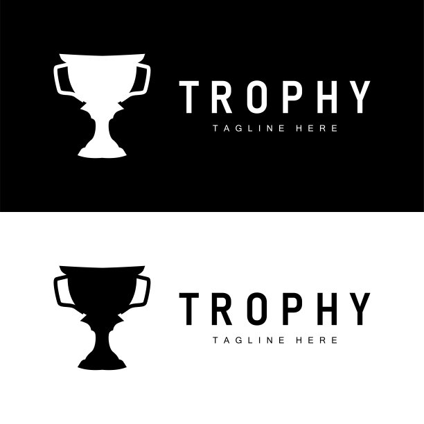 冠军杯奖杯标志插画奖得主模板设计图片下载