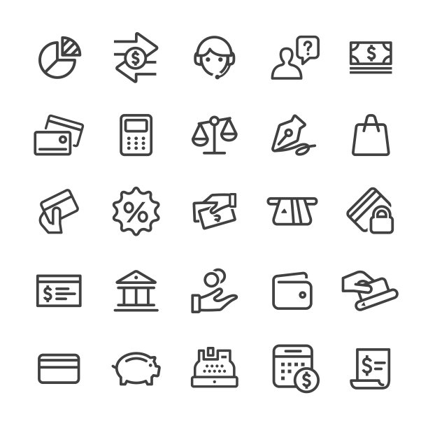 银行卡图标-智能线路系列图片下载