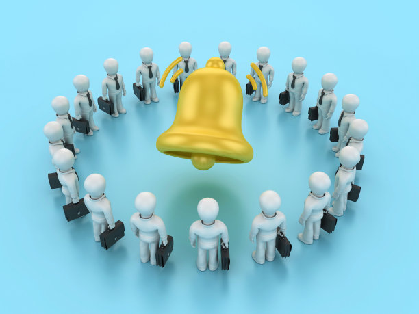 卡通商业团队人员的通知铃图片下载