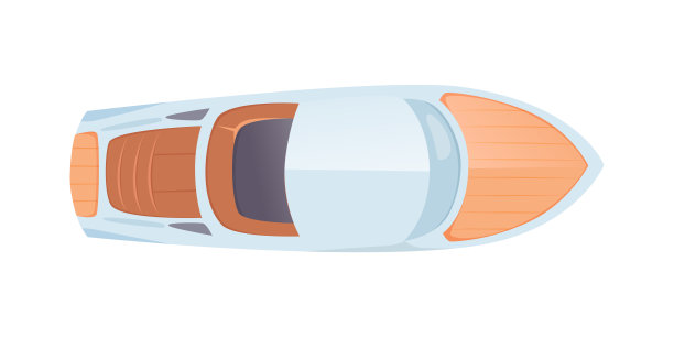 顶视图海船矢量插图。快艇鸟瞰图。水船。加快海上运输图片下载