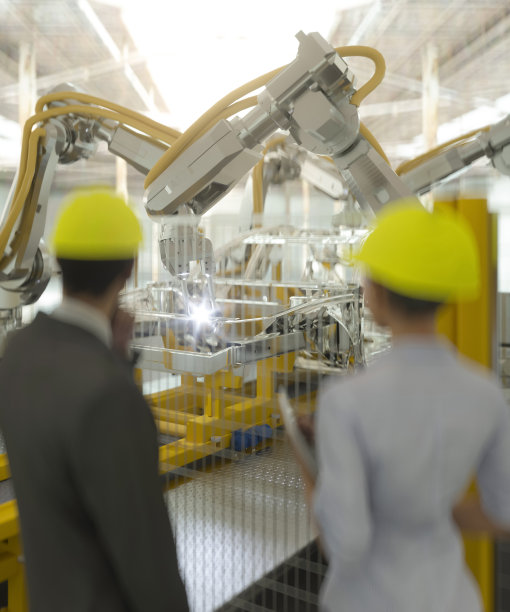 工程师在汽车生产线3d渲染图片下载