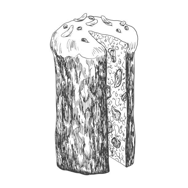 素描风格的切碎复活节蛋糕图片下载