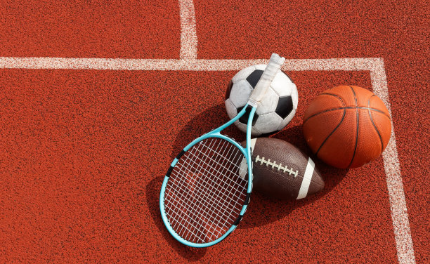 排球网和不同类型的球图片下载