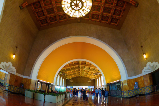 联合车站内的球形全景图图片下载