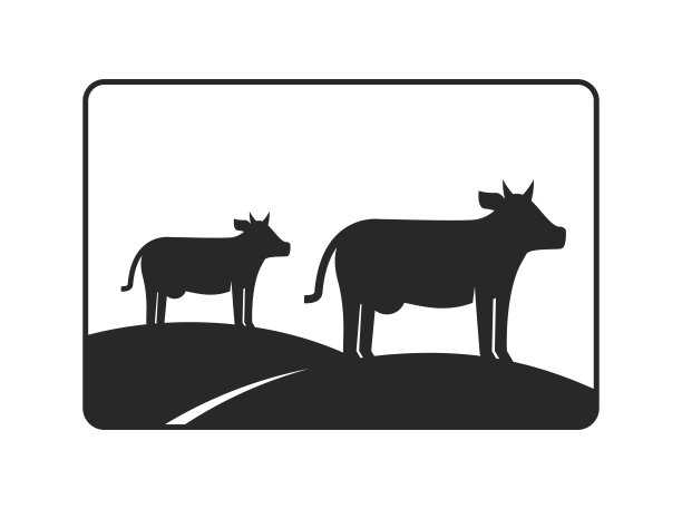 牛线图标。家畜和农用动物。图片下载