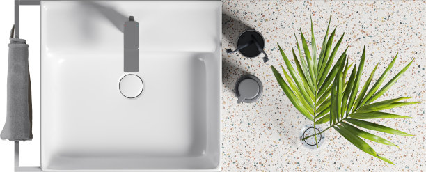 浴室台面-水槽的俯视图图片下载