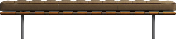 棕色皮革长凳的侧视图图片下载