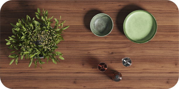 木制咖啡桌的俯视图图片下载