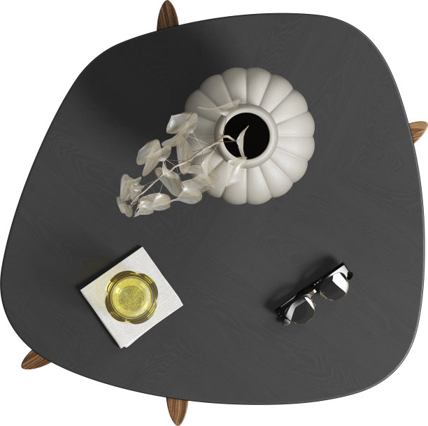 黑色大理石咖啡桌的俯视图图片下载