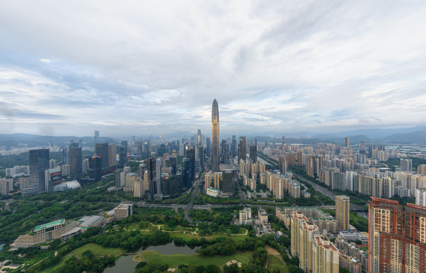 中国深圳全景天际线航拍照片图片下载