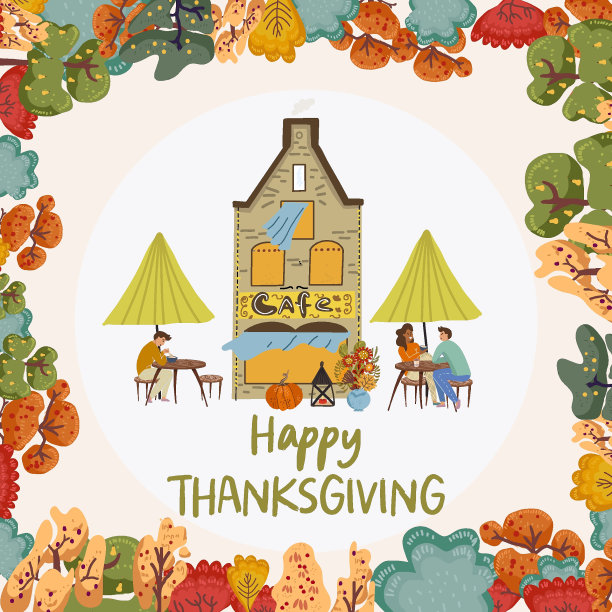 秋天的背景，边框，圆，框架，秋天的森林，自然，秋天的氛围，感恩。文本手绘矢量的位置。图片下载