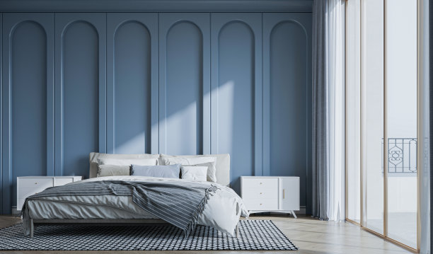 3d渲染现代现代风格的卧室图片下载