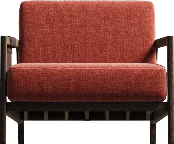 红色扶手椅的正面图片下载