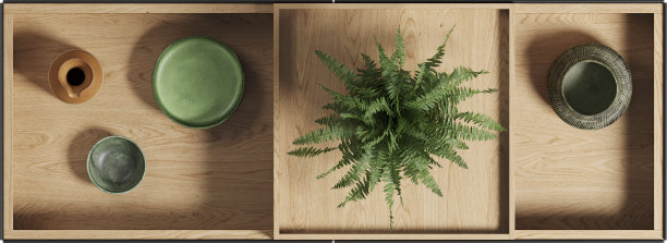 木制咖啡桌的俯视图图片下载