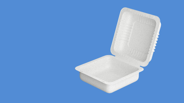 空一次性纸食品包装托盘，剪切路径，3D渲染图片下载