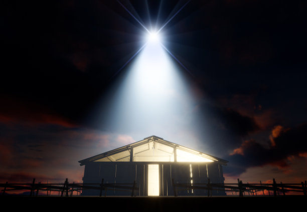 耶稣诞生马厩和指路星图片下载