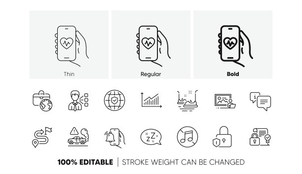 碰碰车，锁和照片工作室线图标。对于web应用程序，打印。行图标。向量图片下载