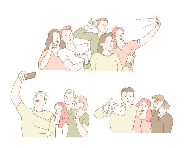 用智能手机自拍同学聚会和朋友聚会图片下载