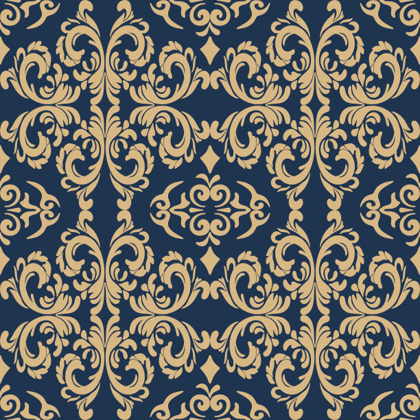 锦缎图案矢量华丽，花卉设计与创造图形和优雅。图片下载