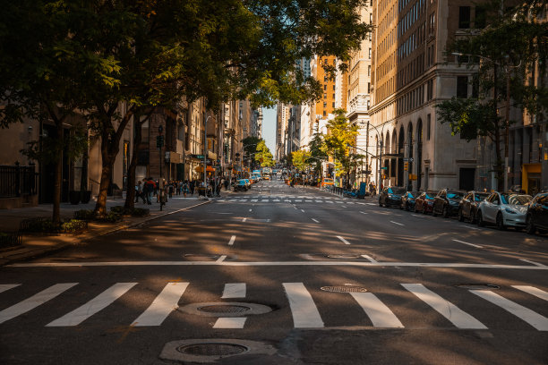 人行横道-纽约街景-美国-股票照片图片下载