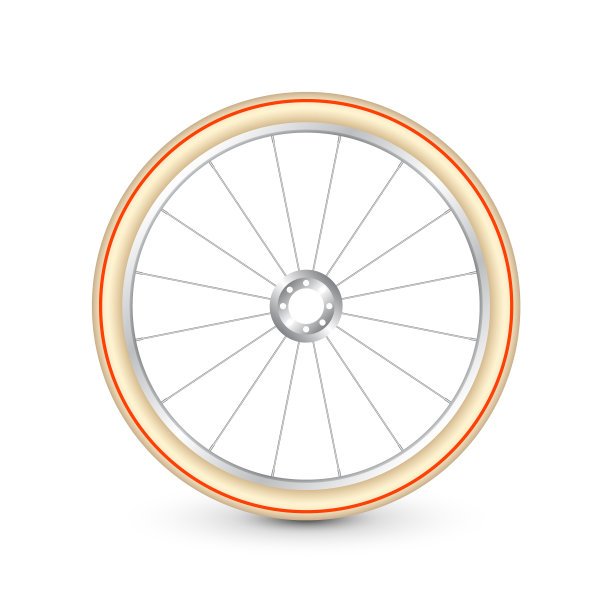 现实的3d复古自行车车轮。自行车橡胶轮胎，闪亮的金属辐条和轮辋。健身自行车，旅游，运动，公路和山地自行车。矢量图图片下载