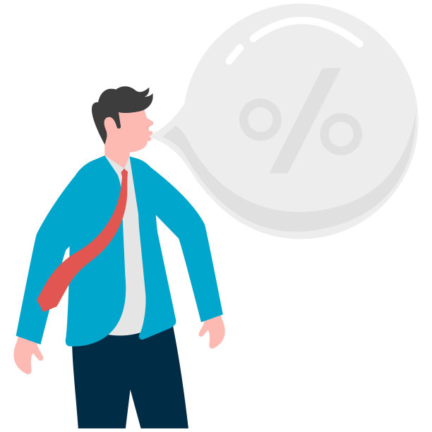 商人吹气球，矢量插图图片下载