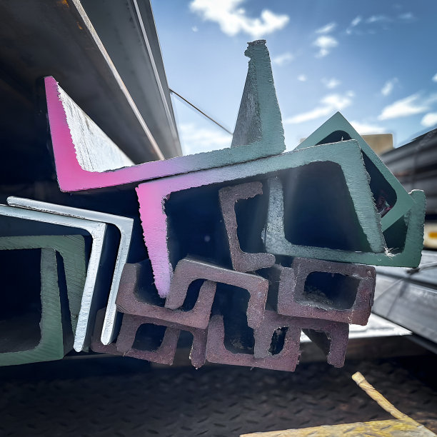 钢铁仓储在仓储重工业。钢组用于工业材料、工程建设产品、工厂设备用铁管。运输车辆上的建筑产品。图片下载