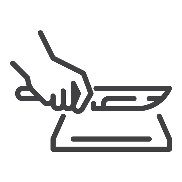 手与刀和砧板线图标图片下载