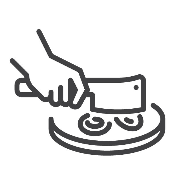 手与屠夫剁菜线图标图片下载