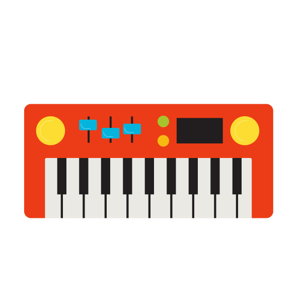 矢量图片的玩具钢琴孤立的白色背景。图片下载