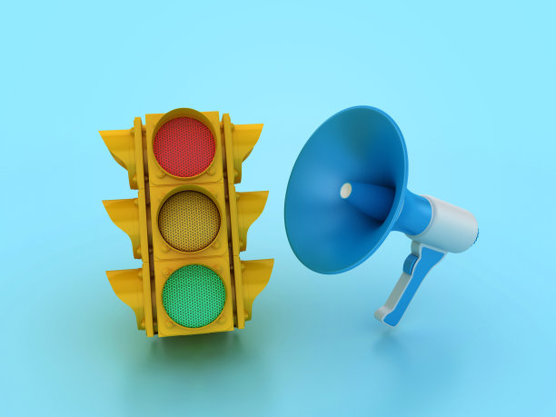 3D交通灯与扩音器图片下载