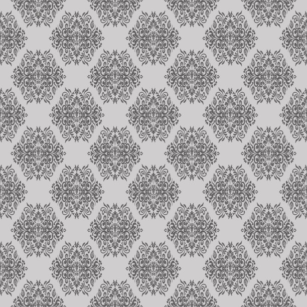 锦缎图案矢量华丽，花卉设计与创造图形和优雅。图片下载