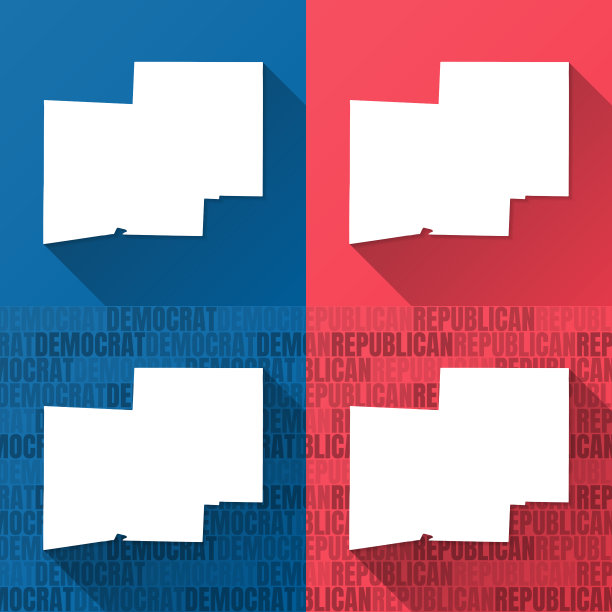 斯塔克县，俄亥俄州。蓝色和红色背景的地图图片下载