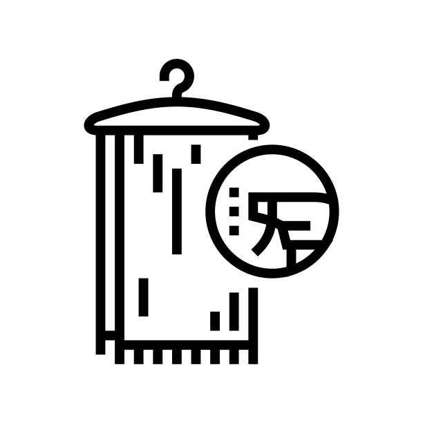 精致的织物干洗线图标矢量插图图片下载
