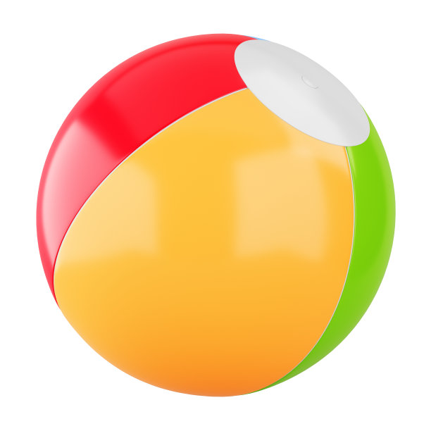 彩色充气沙滩球孤立在白色的背景图片下载