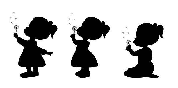 吹蒲公英的小女孩，吹蒲公英的可爱小女孩图片下载