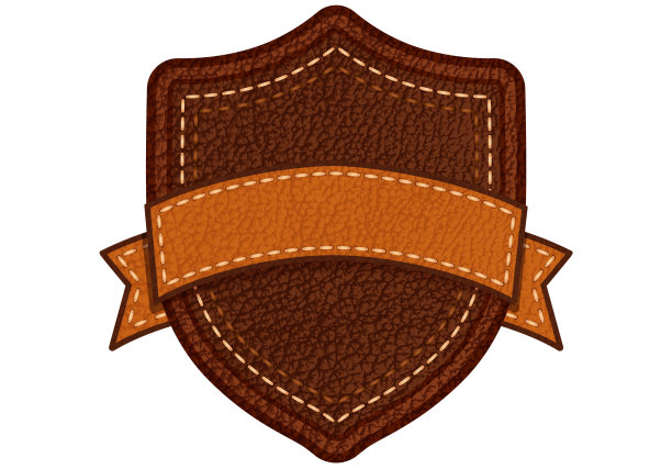 皮革标签与粗糙的纹理和接缝。褐色滞后元素或标志，用于布料设计图片下载