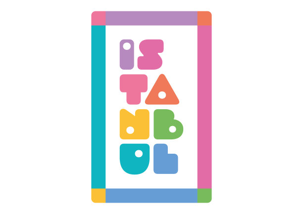 色彩斑斓的伊斯坦布尔概念。五彩缤纷，可爱的伊斯坦布尔字图片下载