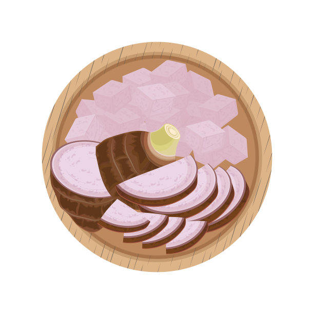 顶视图立方切片芋头根图片下载