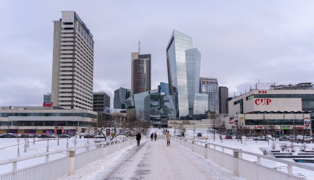 冬季维尔纽斯金融中心图片下载