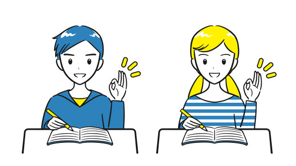 一组擅长学习的小学生男女(简单)图片下载