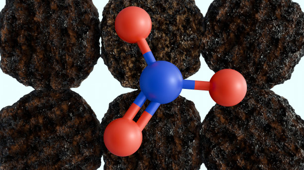 三维渲染煮熟的牛肉饼与硝酸盐分子图片下载