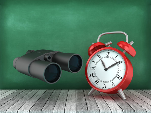 带有时钟的3D双筒望远镜图片下载