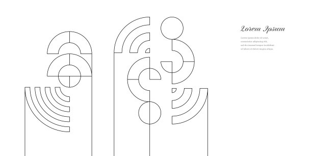 抽象黑白圆。几何圆形建筑背景。复古风格的图案。建筑的概念。图片下载